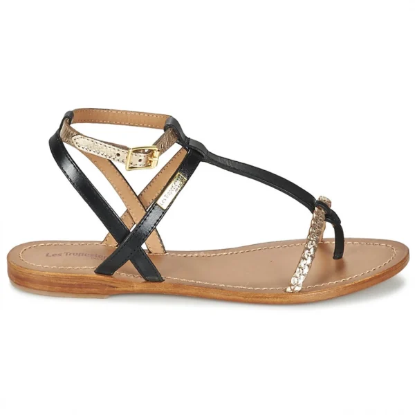 Meilleure vente ✔️ Outdoor Femme Les Tropeziennes Les Tropeziennes Hilatres Noir-or 09010 Cuir Cuir 40 NOIR 🌟 Achat 7